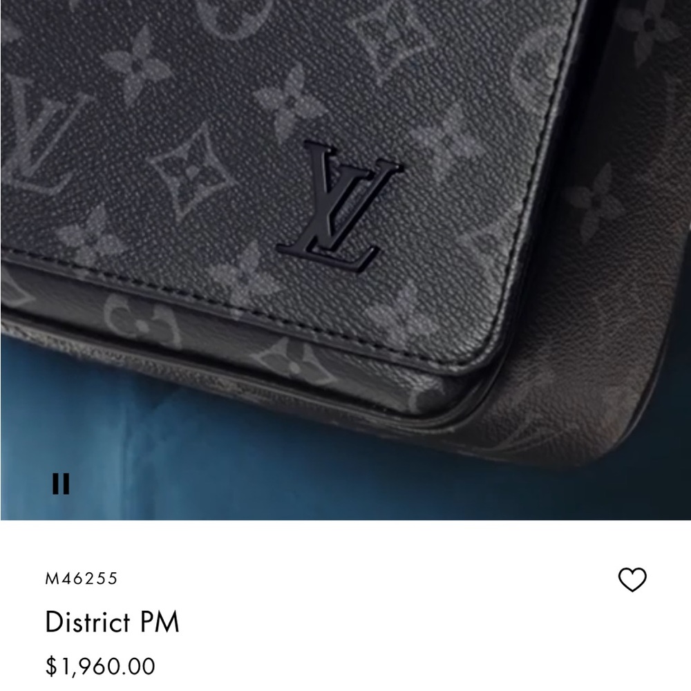 Louis Vuitton Black Messenger Bag with Iconic Monogram and Sleek Design